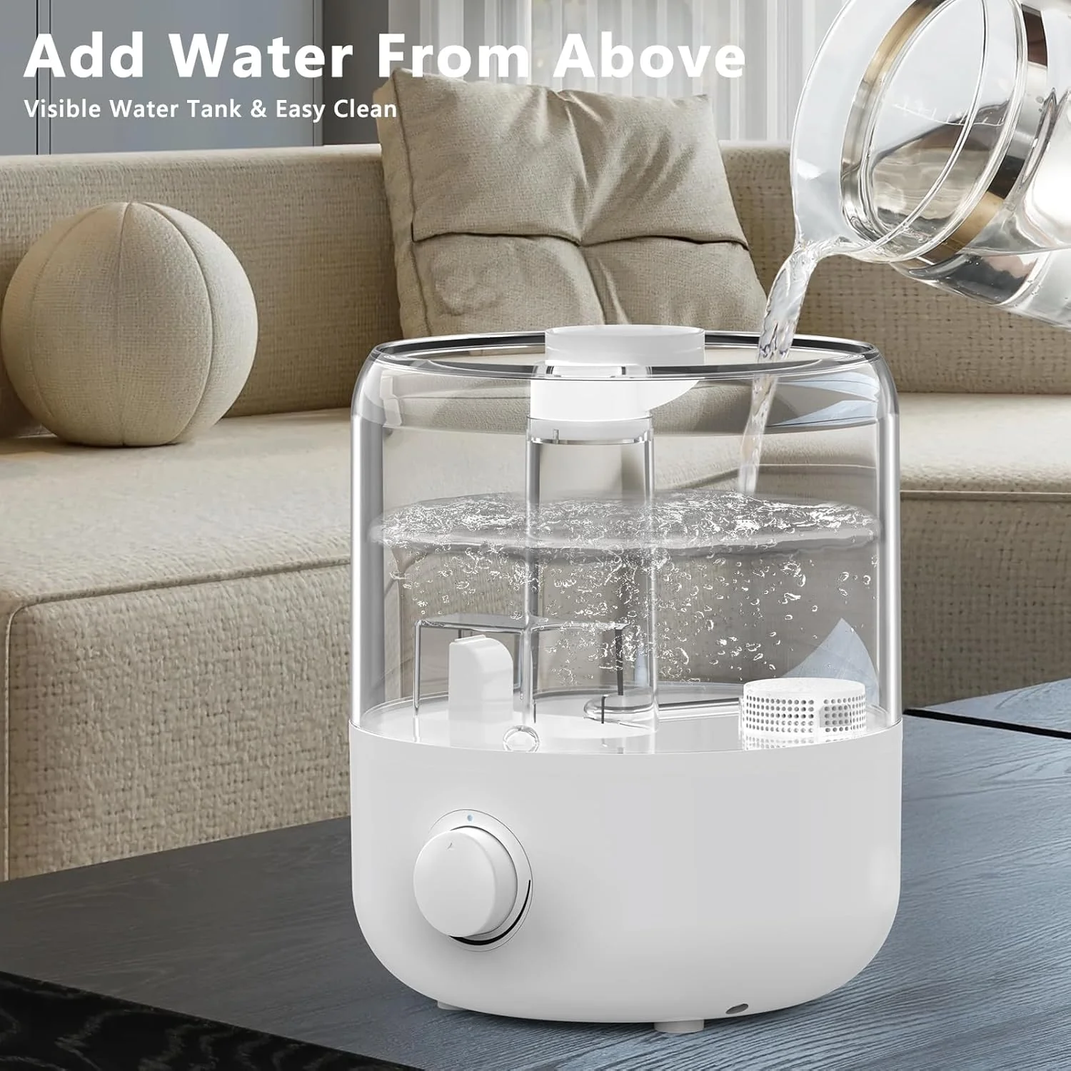 Sccaty Cool Mist Humidifier with 3L Tank for Bedroom, White, Quiet Operation NEW - Image 4