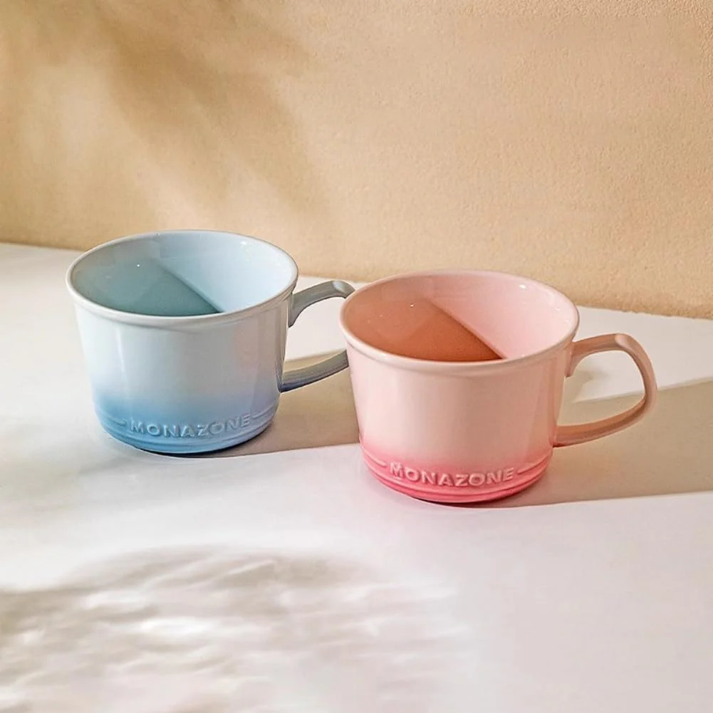 TREEWOO Large Ceramic Coffee Mug, 16.9 Oz Gradient Blue Durable Everyday Cup NEW - Image 5