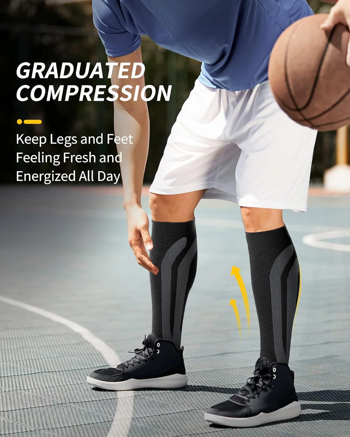 CAMBIVO Compression Socks 20-30 mmHg for Women & Men, Small/Medium, Black NEW - Image 4