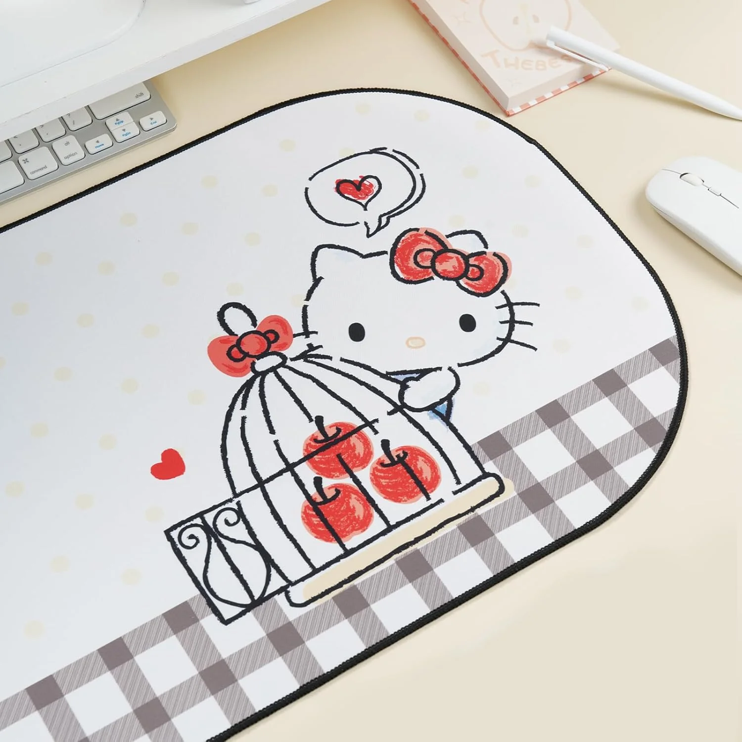 Kuitmor Non-Slip Waterproof Desk Mat White & Red Durable Large Mouse Pad NEW - Image 6