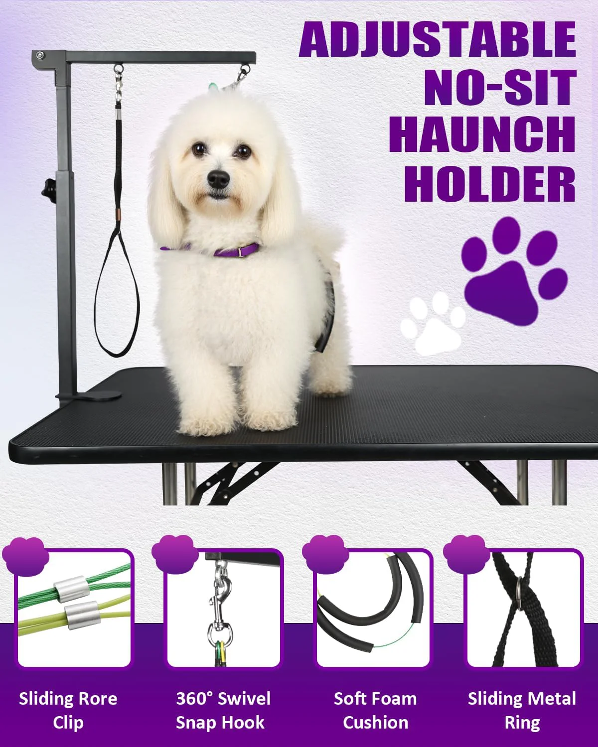 Breeze Touch 35 Inch H Dog Grooming Table Arm with Clamp and Post Black NEW - Image 3