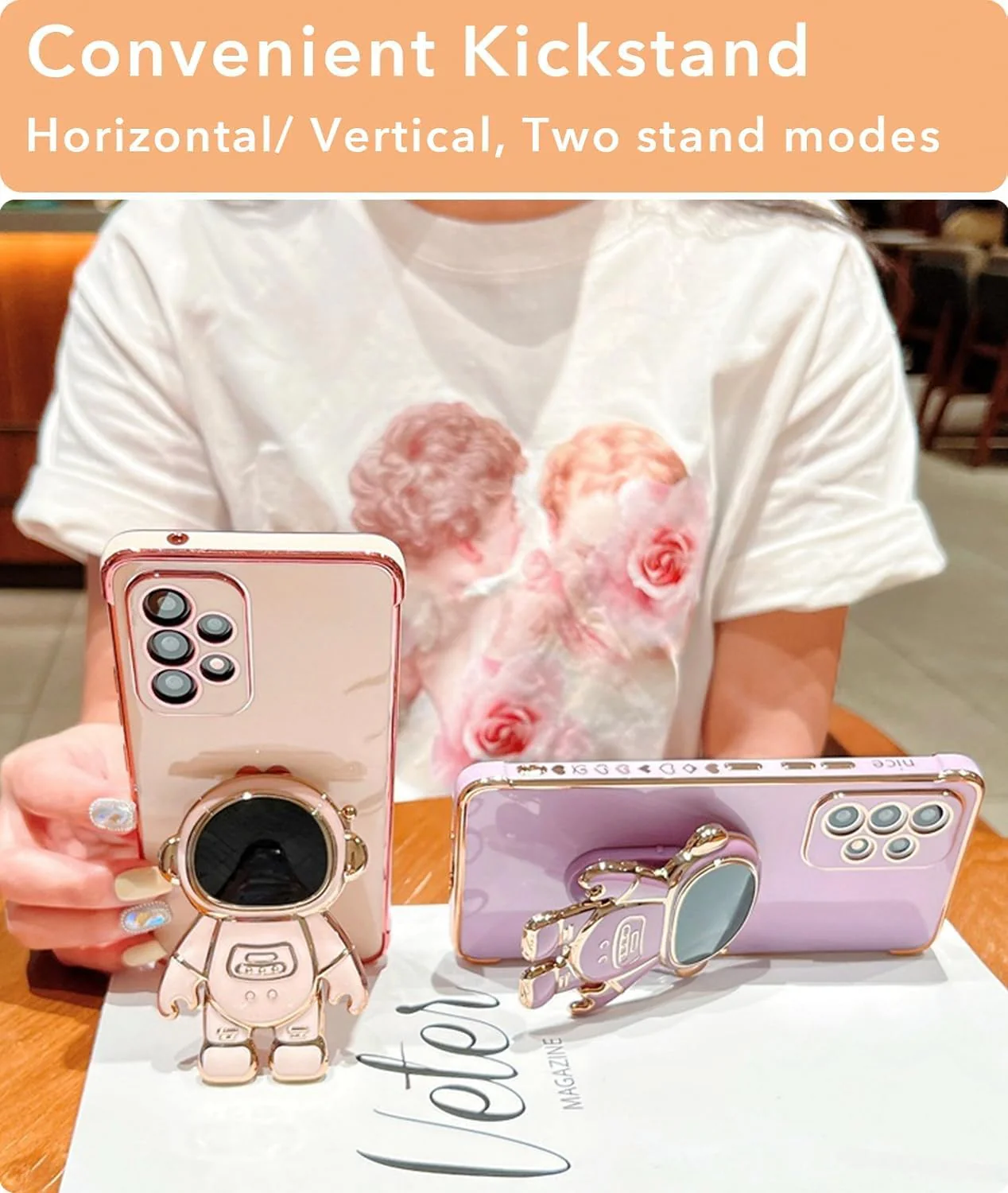 ELEPIK Cute Luxury Astronaut Protective Case with Stand Samsung Galaxy S24 NEW - Image 2