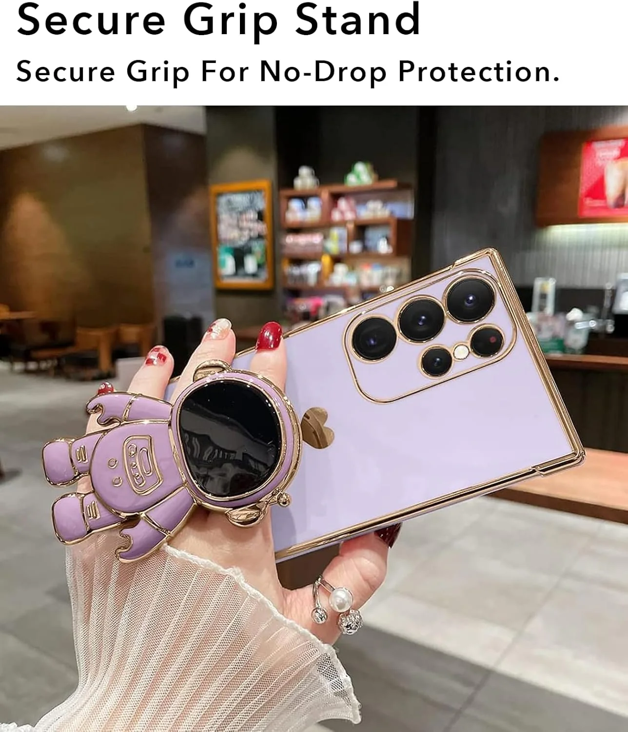 ELEPIK Cute Luxury Astronaut Protective Case with Stand Samsung Galaxy S24 NEW - Image 3