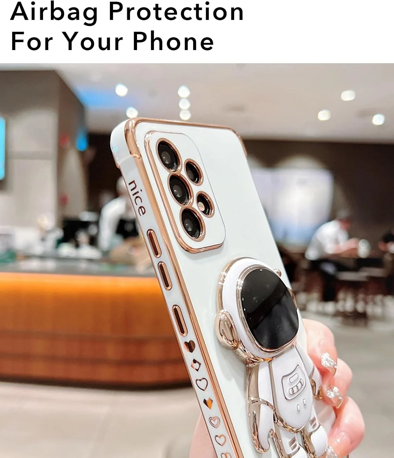 ELEPIK Cute Luxury Astronaut Protective Case with Stand Samsung Galaxy S24 NEW - Image 4