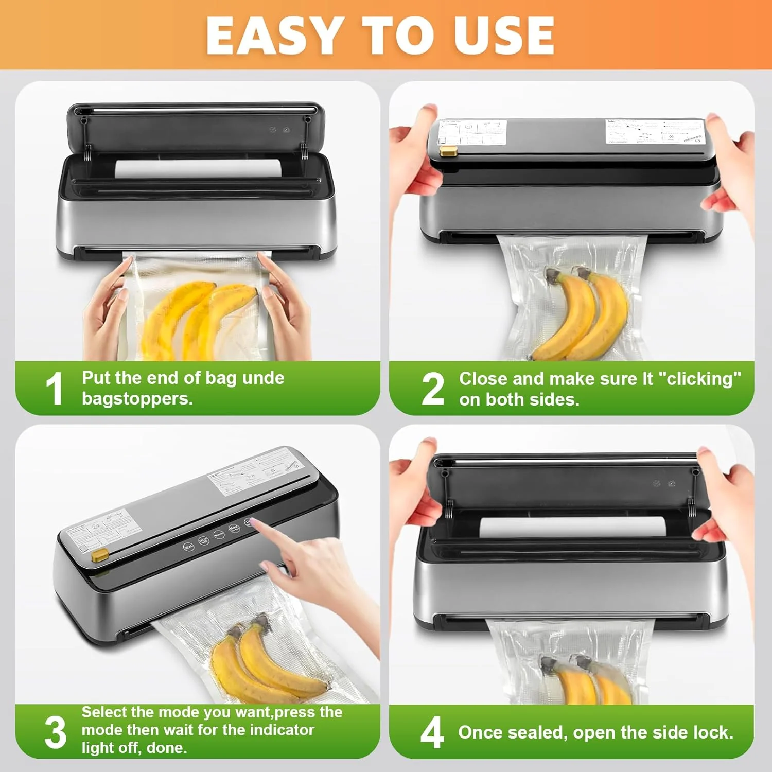 Intellihome Automatic Food Vacuum Sealer Machine Powerful 100KPA Suction DEMO - Image 2