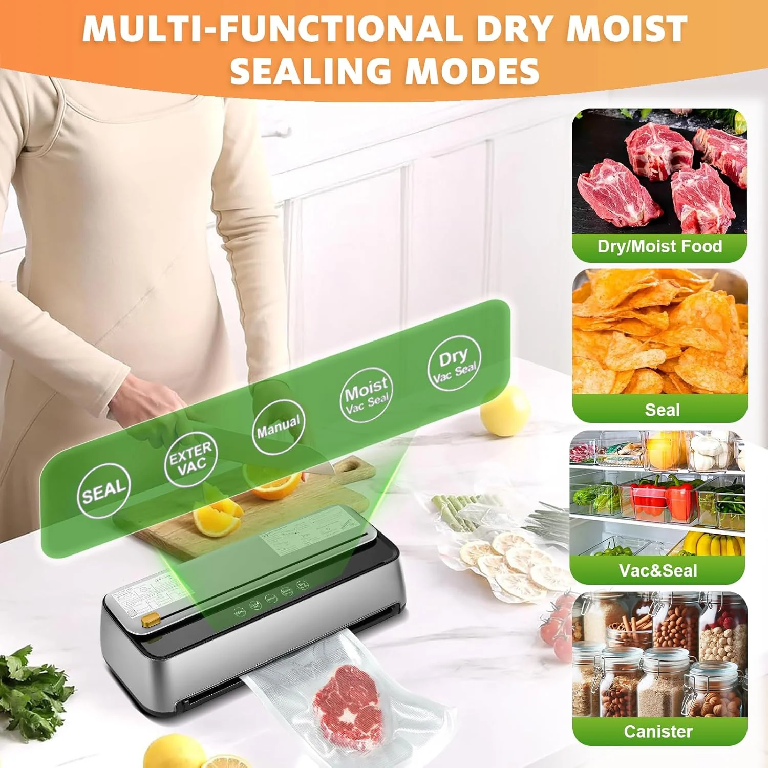Intellihome Automatic Food Vacuum Sealer Machine Powerful 100KPA Suction DEMO - Image 3