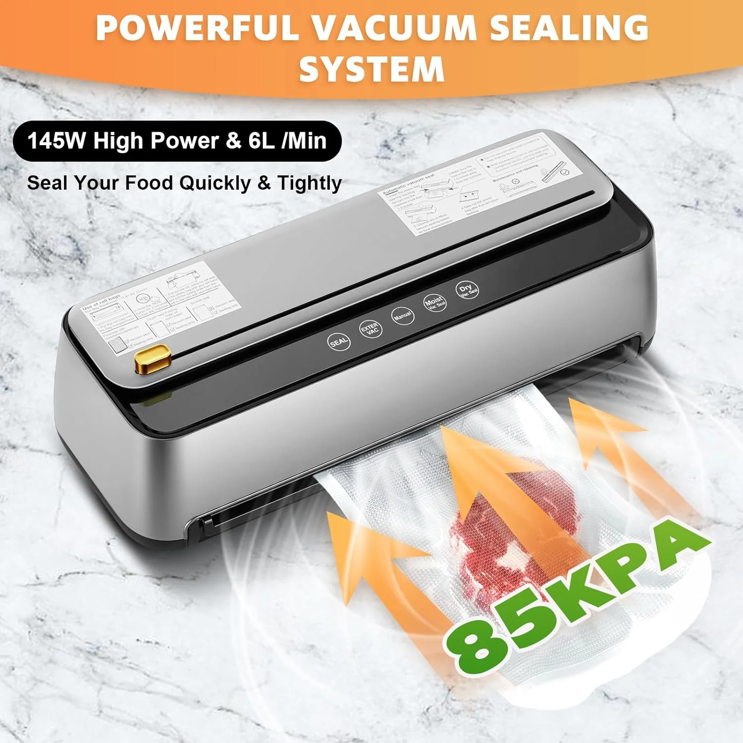 Intellihome Automatic Food Vacuum Sealer Machine Powerful 100KPA Suction DEMO - Image 4