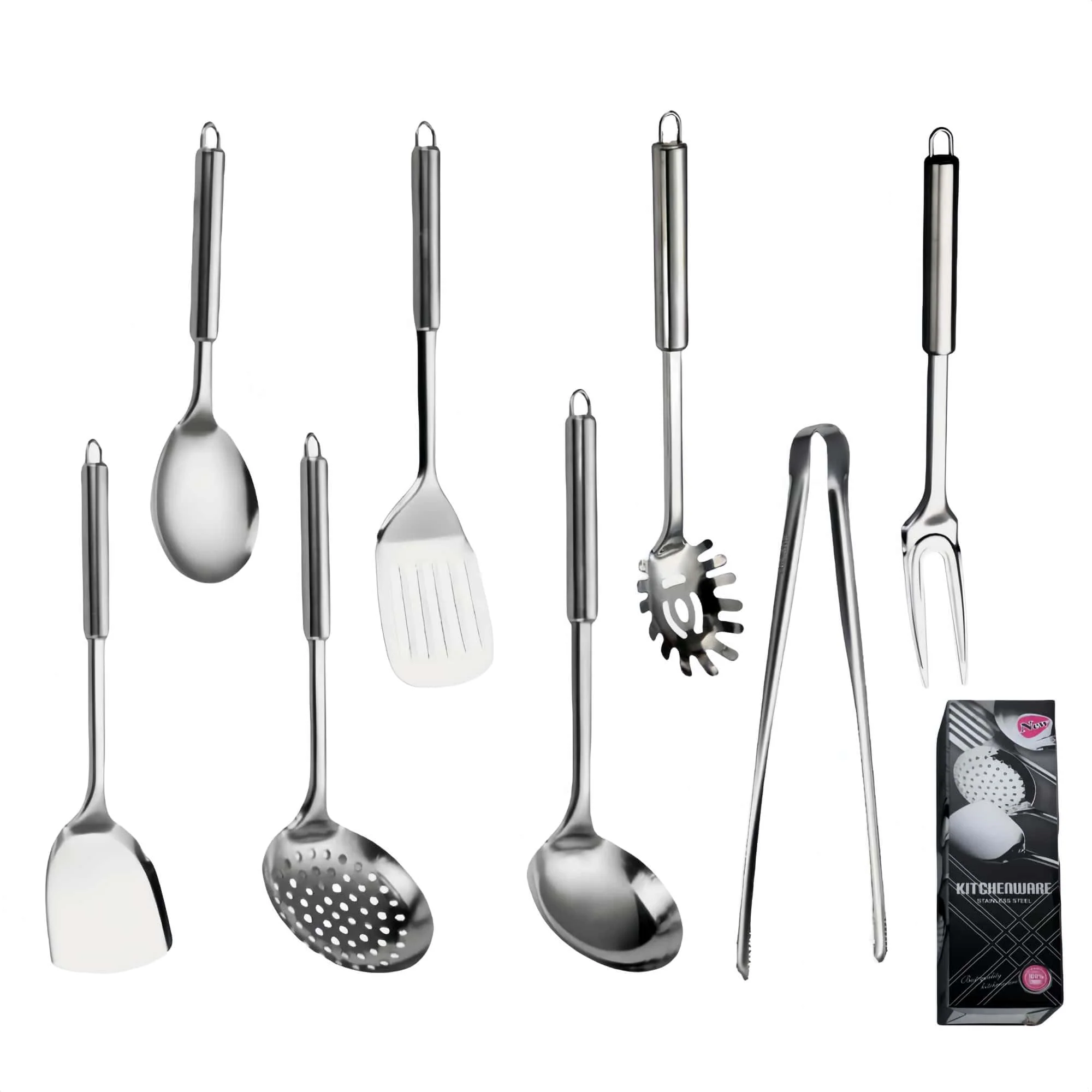 HOLADAWN Stainless Steel Cooking Utensil Set Premium Serving Spatulas DEMO