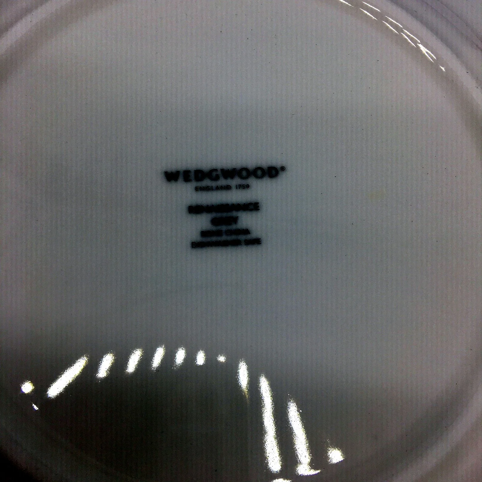 Wedgwood Porcelain Plate Renaissance Assiette White with Grey Rim 8.1-Inch NEW - Image 2