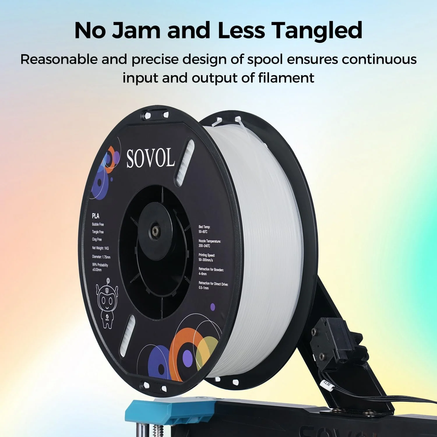 Sovol 3D Printer Glow in the Dark PLA Filament Night Light Multicolor 1kg DEMO - Image 5