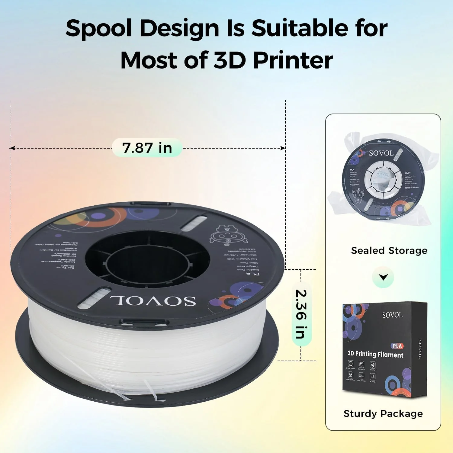 Sovol 3D Printer Glow in the Dark PLA Filament Night Light Multicolor 1kg DEMO - Image 7