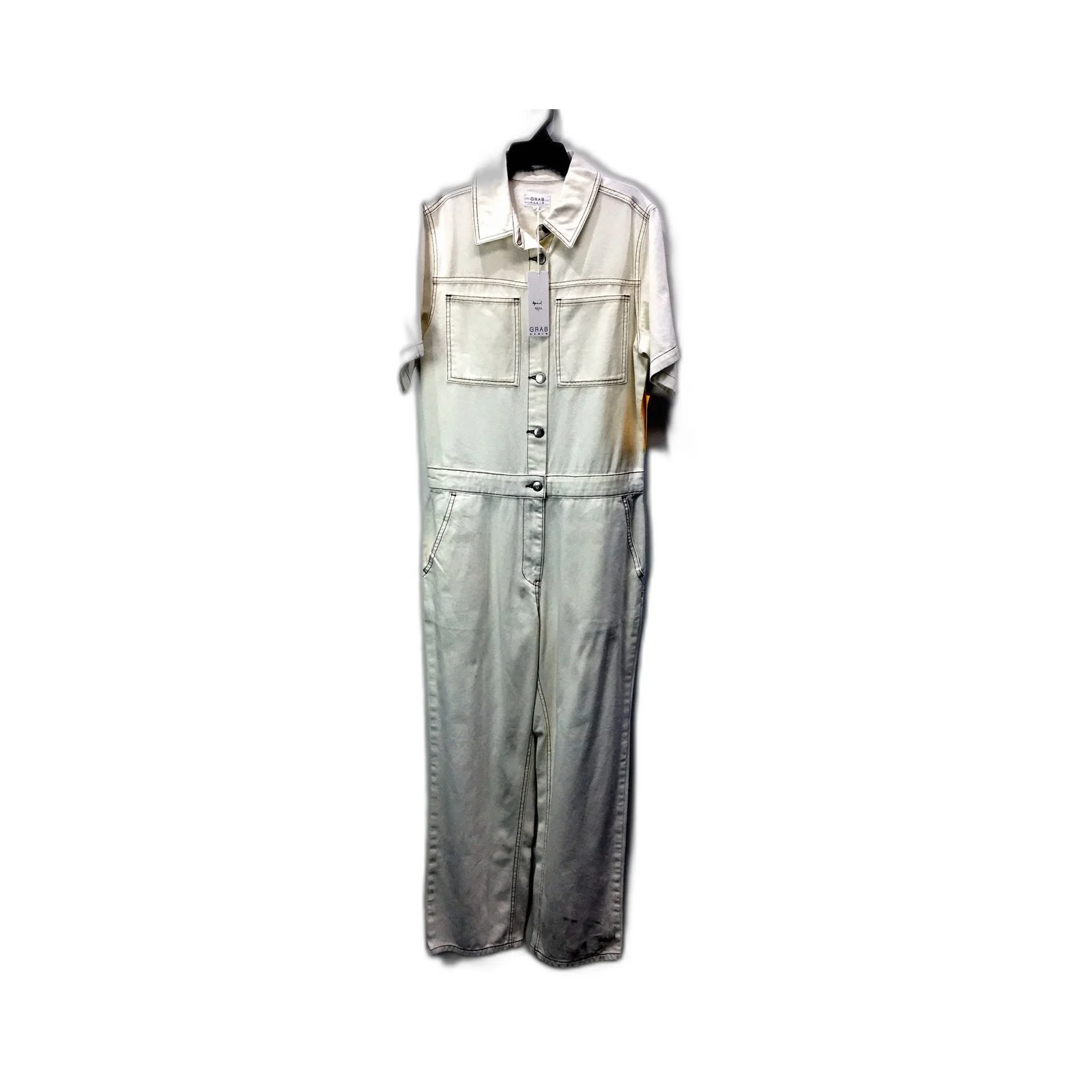 Grab Denim Womens Casual Comfortable Ivory Jumpsuit Size 10 NEW