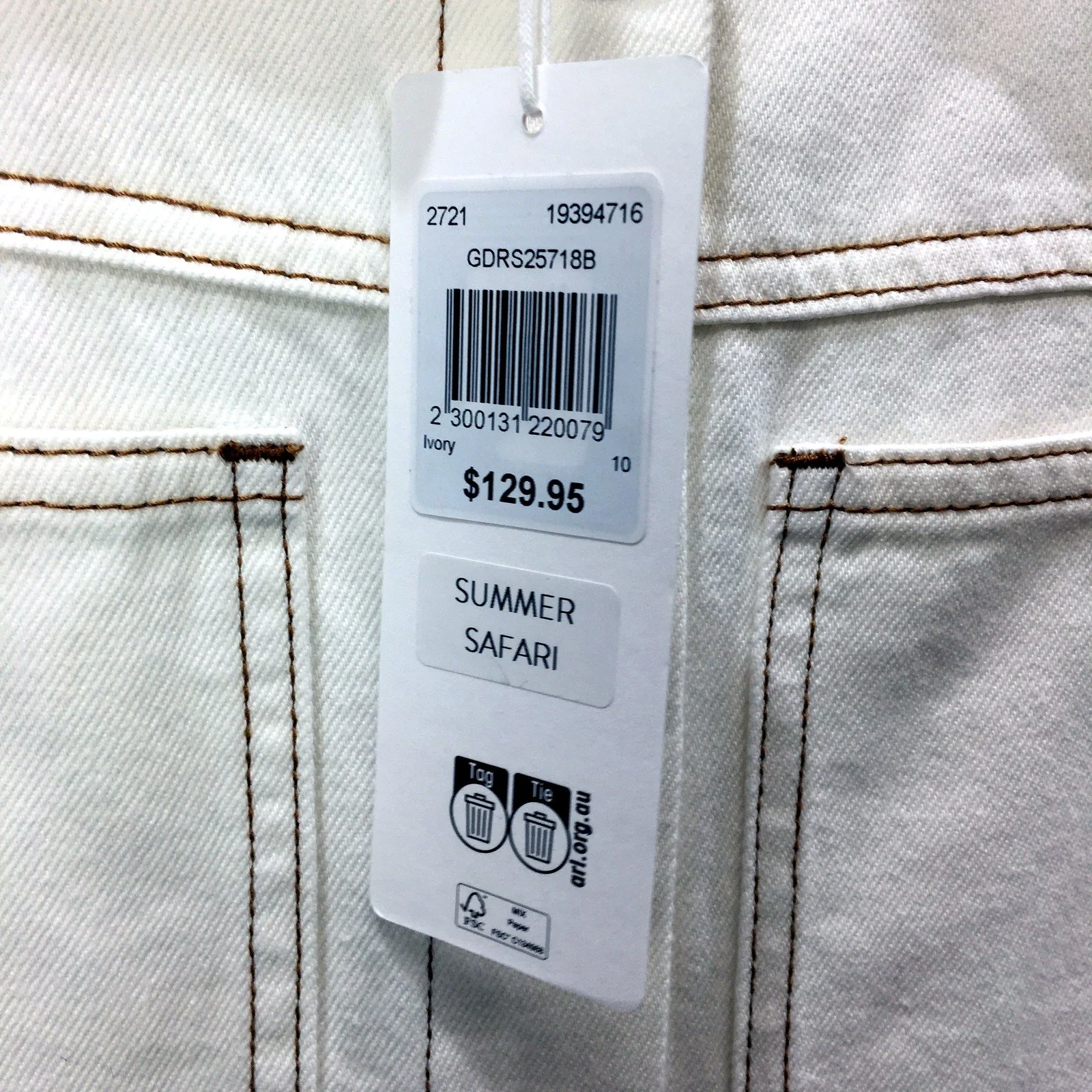 Grab Denim Womens Casual Comfortable Ivory Jumpsuit Size 10 NEW - Image 5