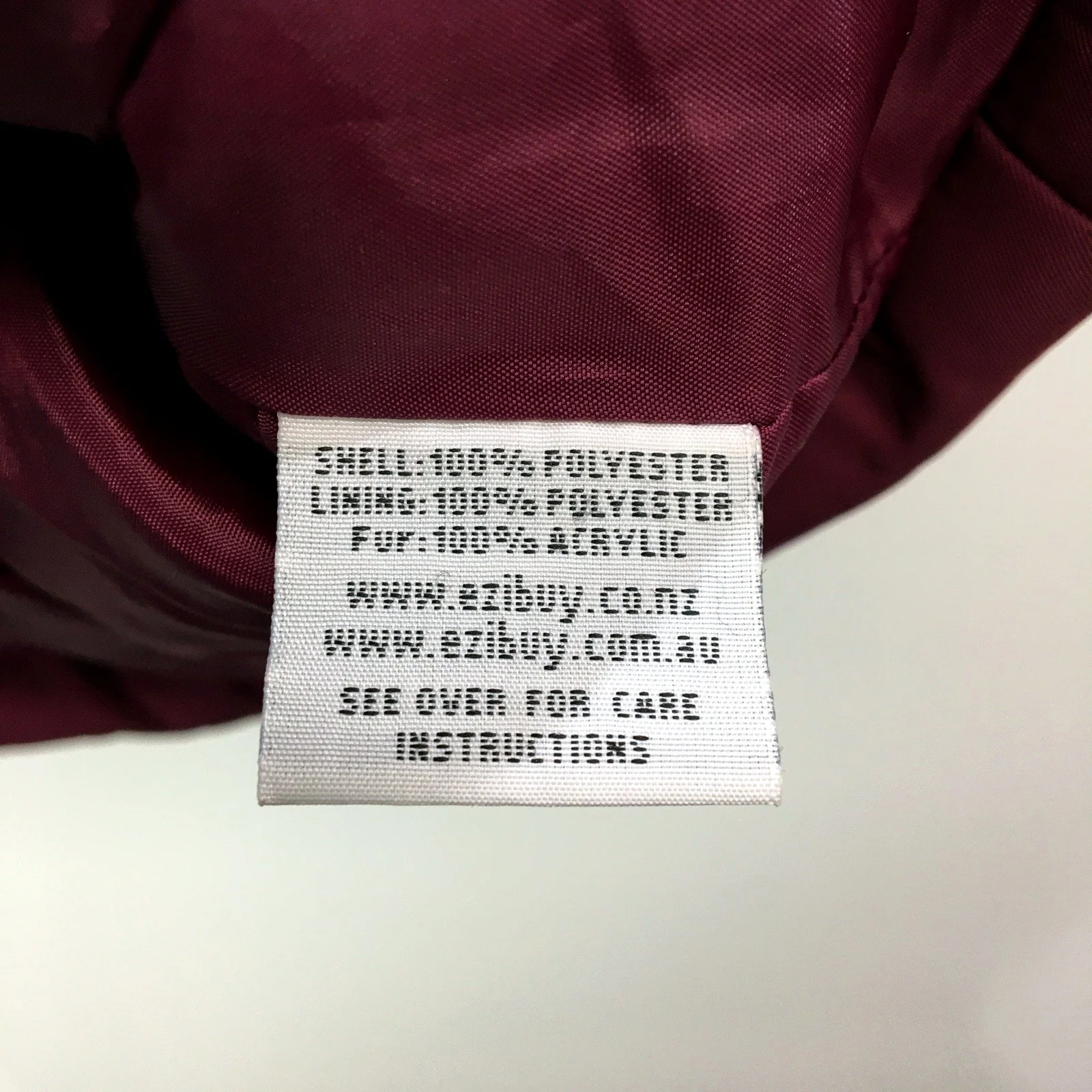 Burgundy Puffer Vest Womens with Faux Fur Trim, Polyester, Size M - Image 3