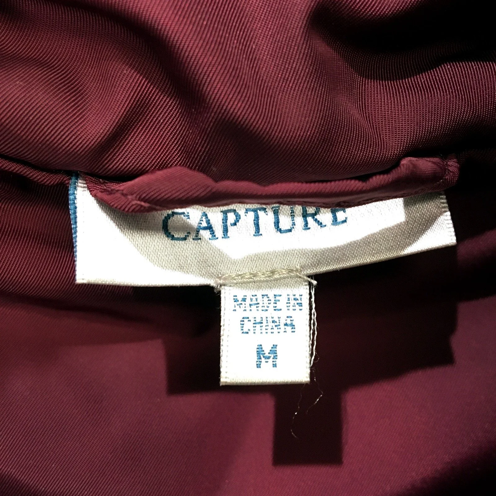 Burgundy Puffer Vest Womens with Faux Fur Trim, Polyester, Size M - Image 4