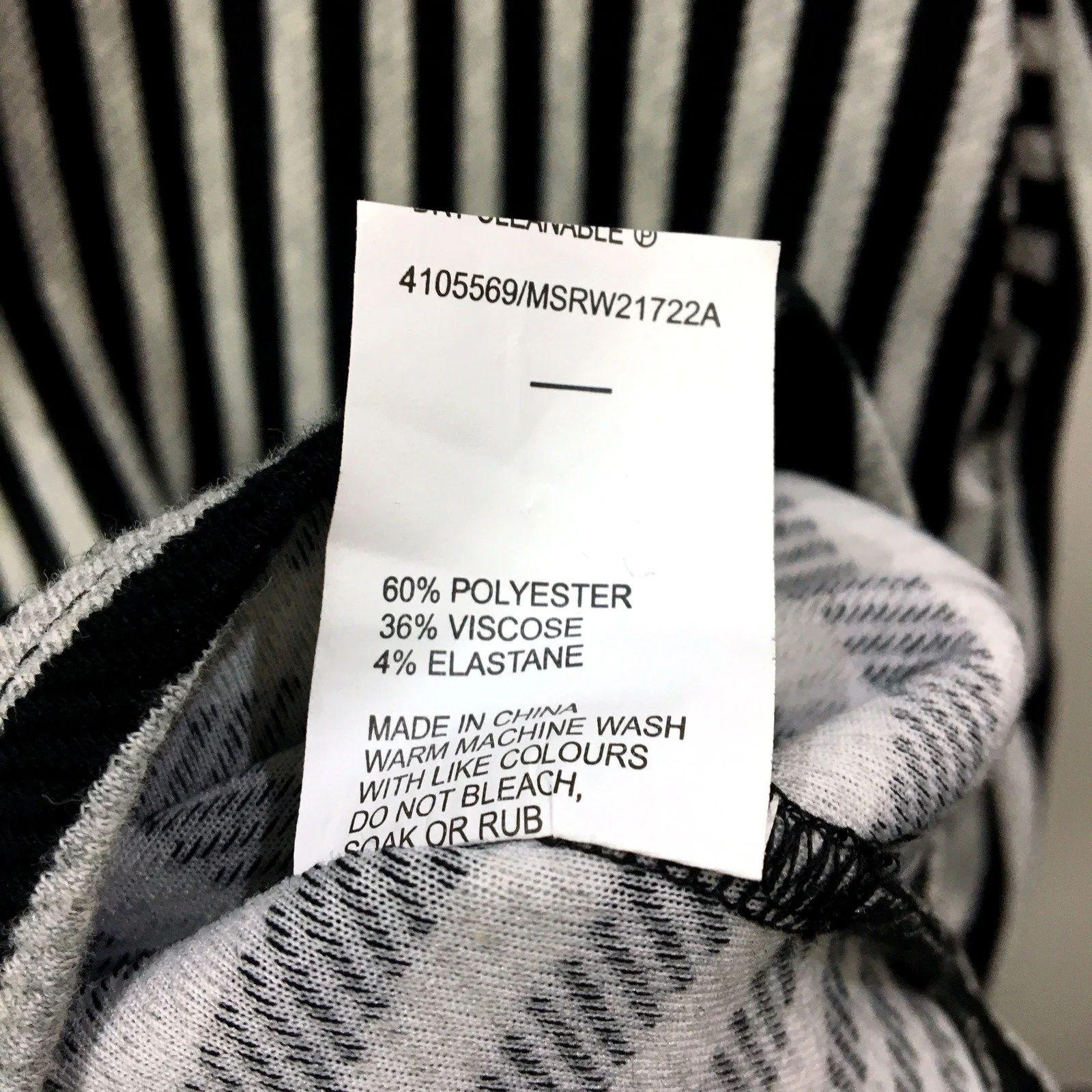 Regatta Womens Striped Long Sleeve Dress in Black and White, Size 10 NEW - Image 5