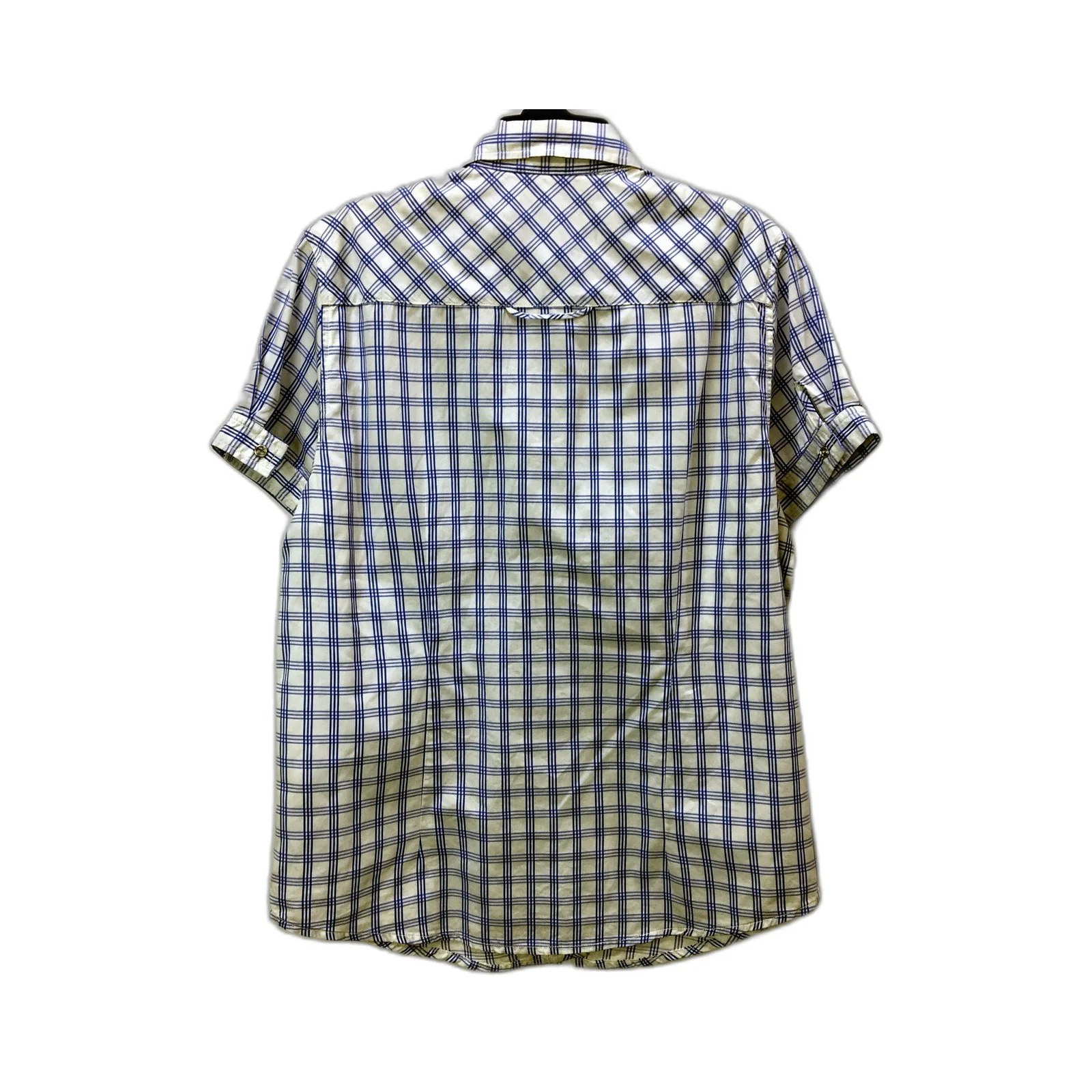 RB Sellars Womens White and Blue Plaid Button-Down Shirt in Size 12 - Image 2