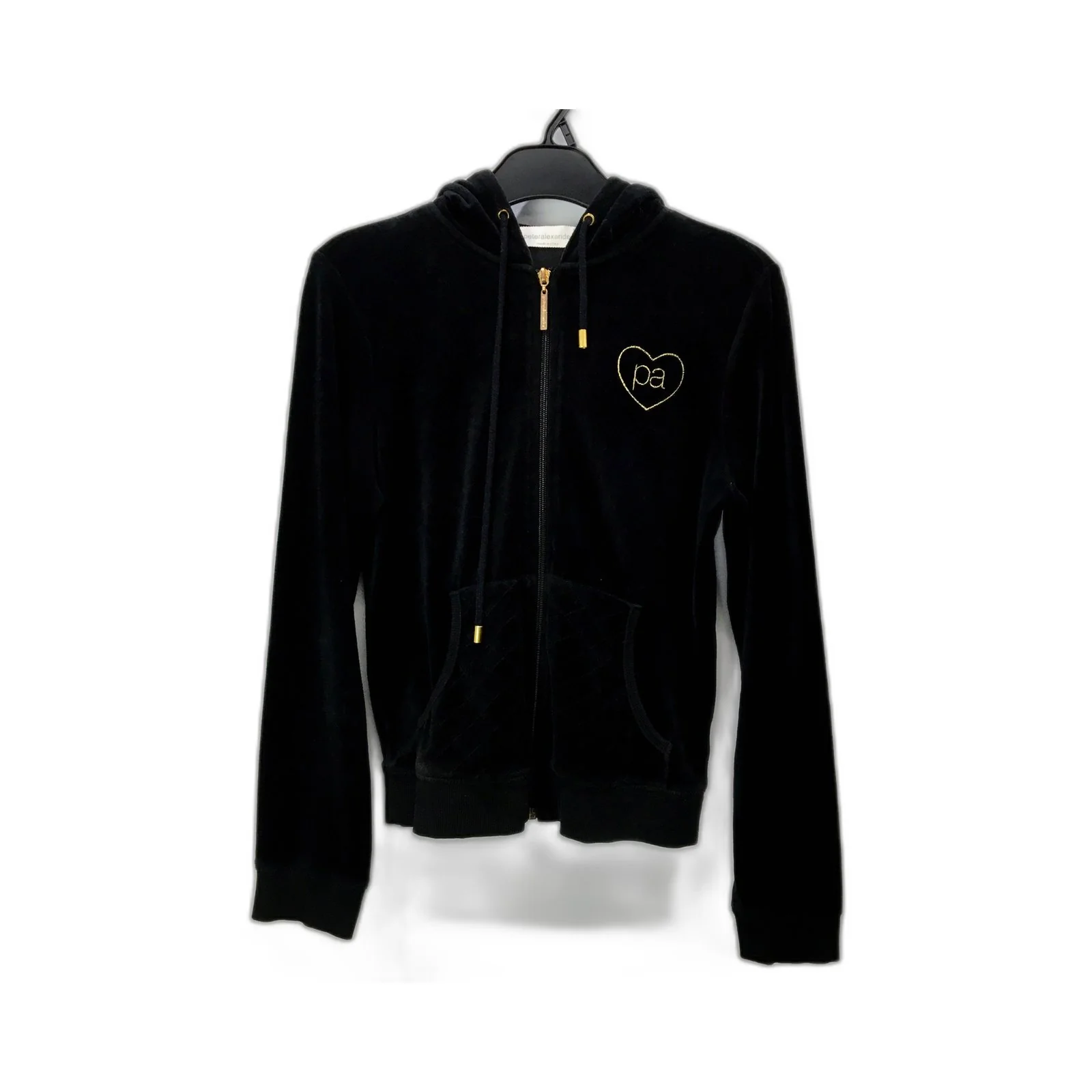 Peter Alexander Womens Black Zip-Up Pullover Sweatshirt Hoodie Size S