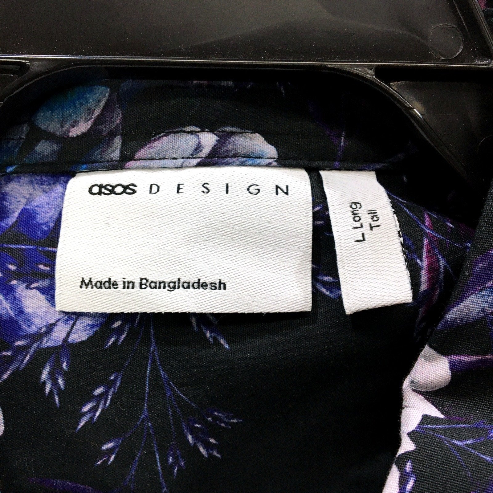 ASOS Design Mens Button-Down Shirt Floral Print Long Sleeve Cotton Size L NEW - Image 4