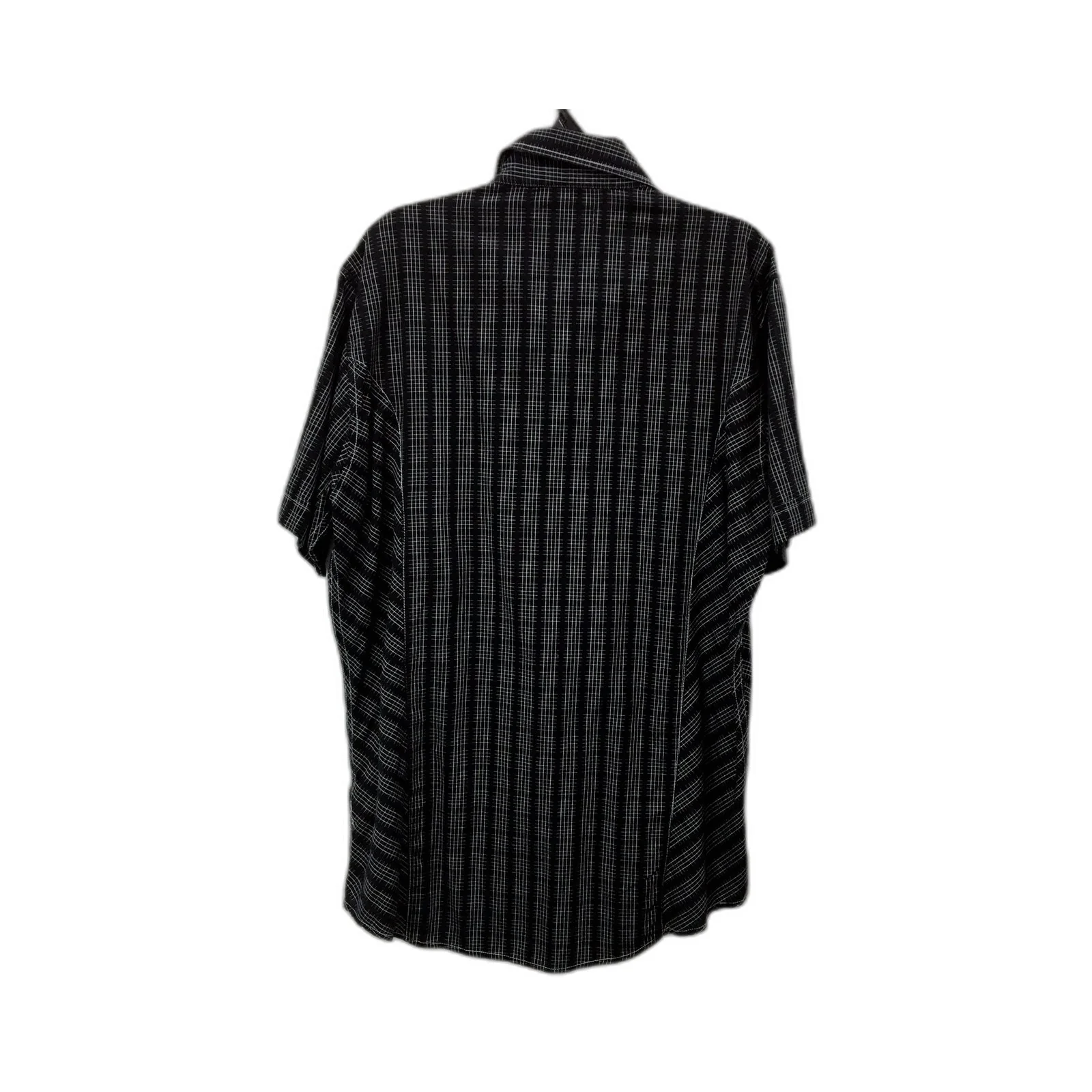 P.O. Box Mens Black and White Plaid Button-Down Shirt Cotton Casual Size L - Image 2