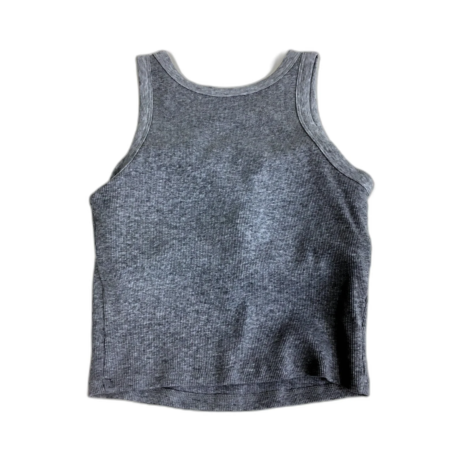 Uniqlo Womens Ribbed Cropped Bra Sleeveless Top in Gray, XS Size NEW - Image 2