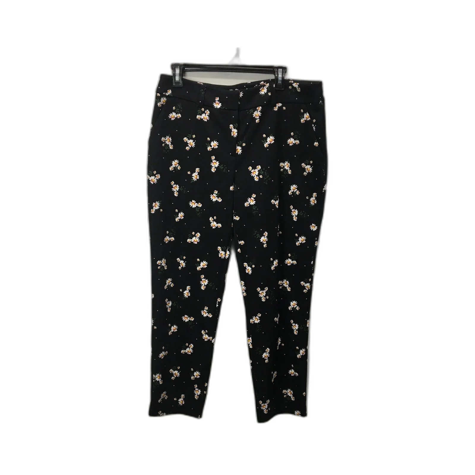 Dorothy Perkins Floral Print Pants Black with White flower Womens Size 14 NEW - Image 2