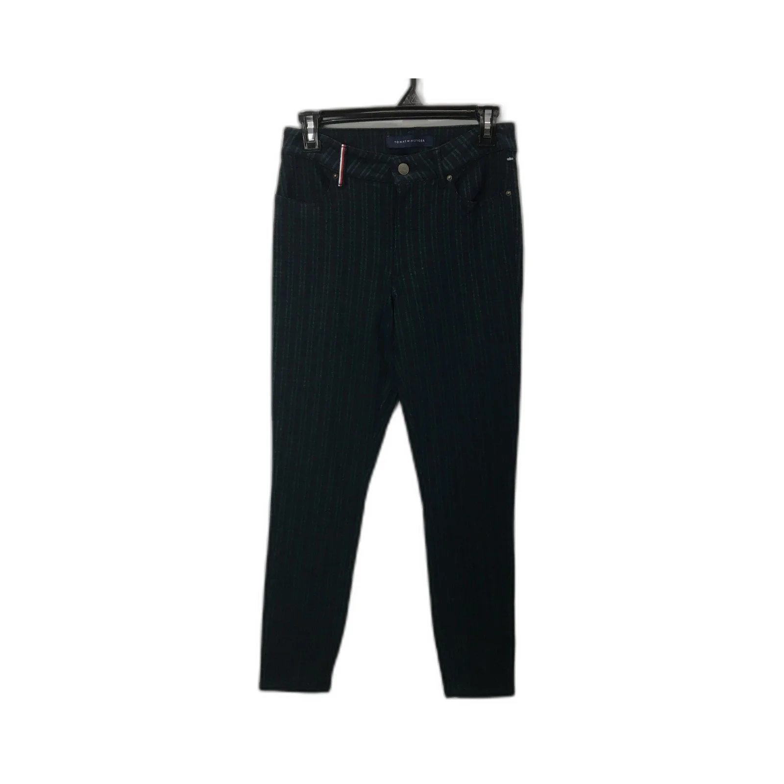 Tommy Hilfiger Women's Pinstripe Trousers Navy Blue Size 4 - Image 2