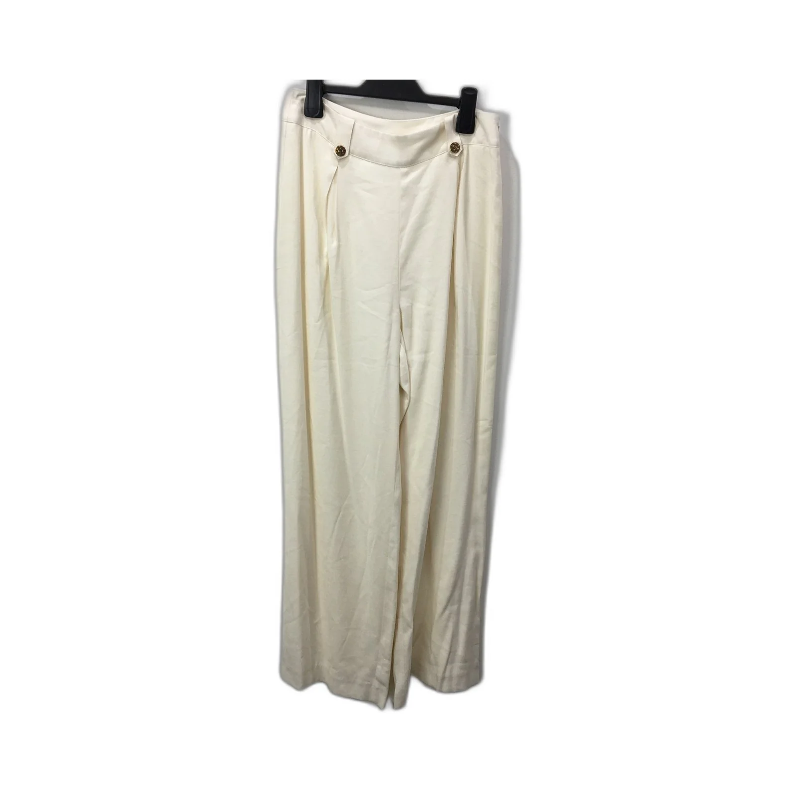 Tokito Wide Leg High Waisted Trousers Cotton Blend Cream Womens Size 10