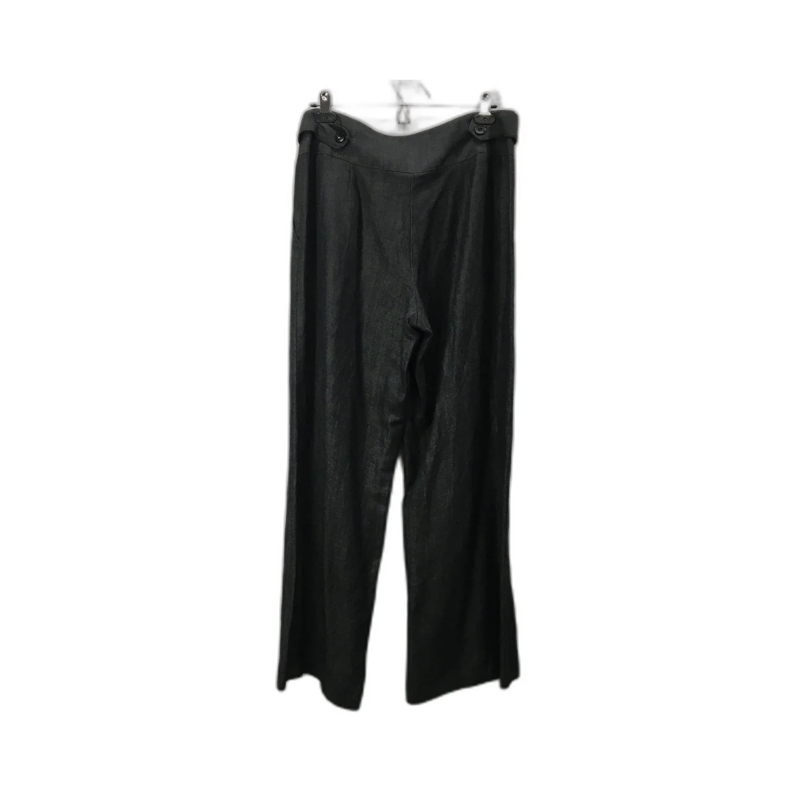 Comma Wide Leg Linen Wool Pants Black High Waisted Womens Size 3 NEW