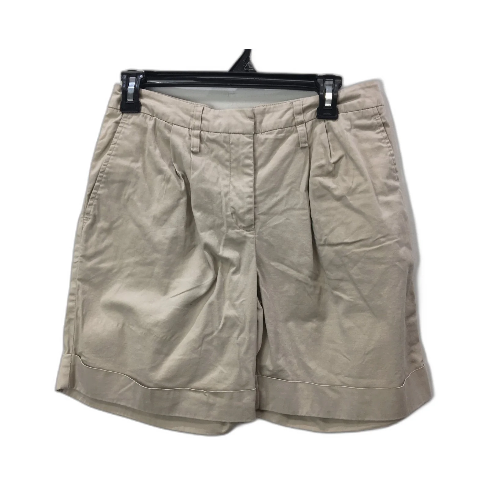 Ojay Pleated Casual Shorts Beige Relaxed Fit Comfortable Womens Size 10 - Image 2