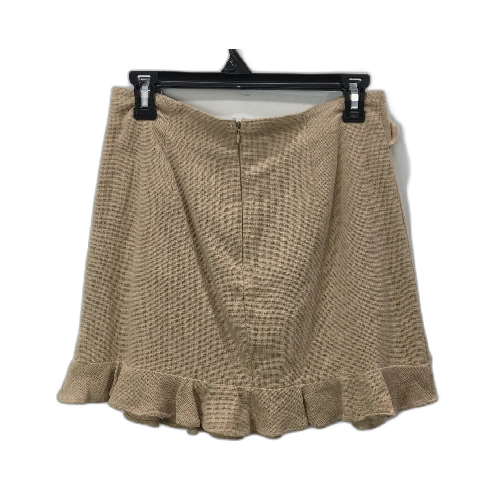 Saints + Secrets Ruffle Mini Skirt Flowy Comfortable Beige Women's Size 10 NEW - Image 2