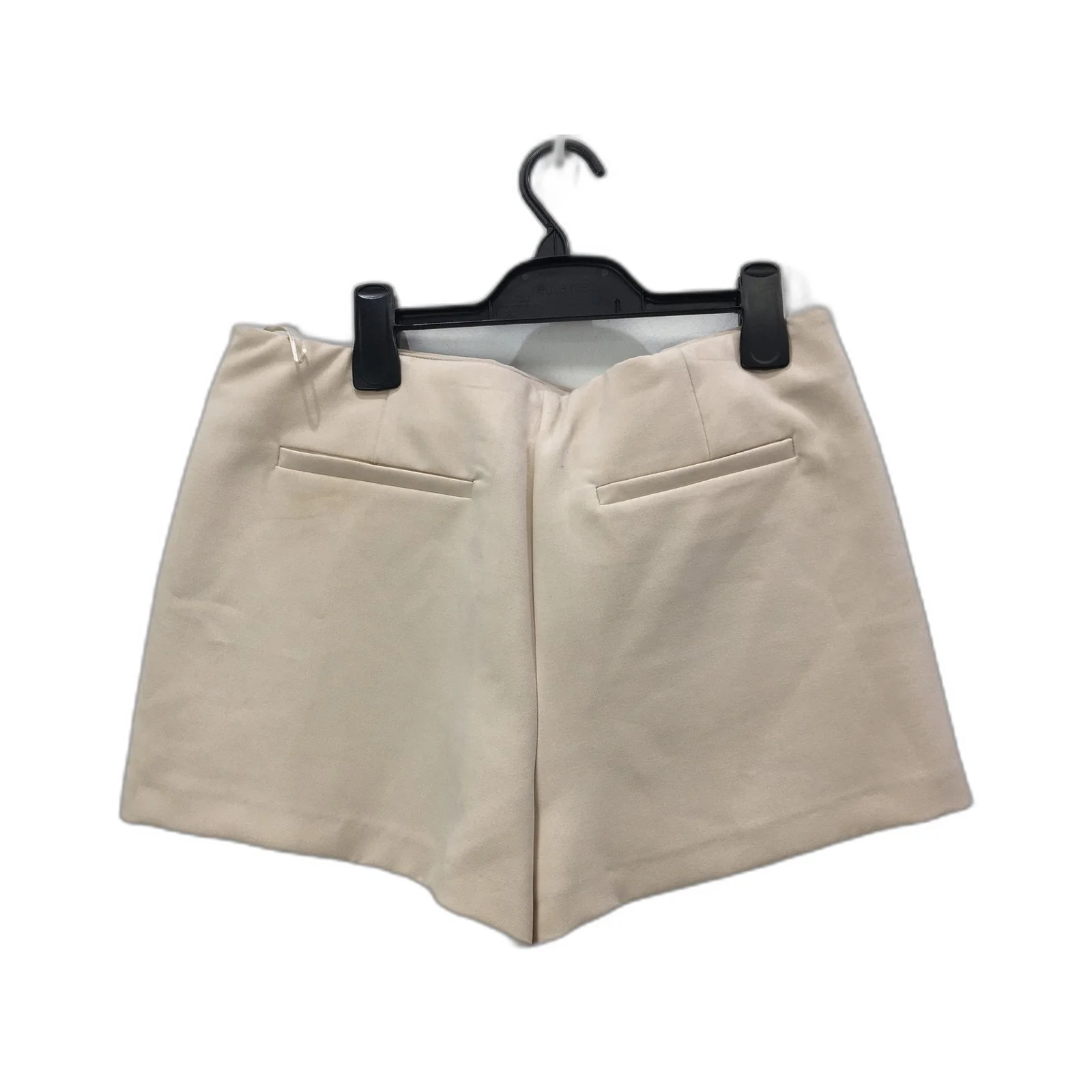 Zara Pleated Cotton Shorts Beige Belted Women's Size Large - Image 2