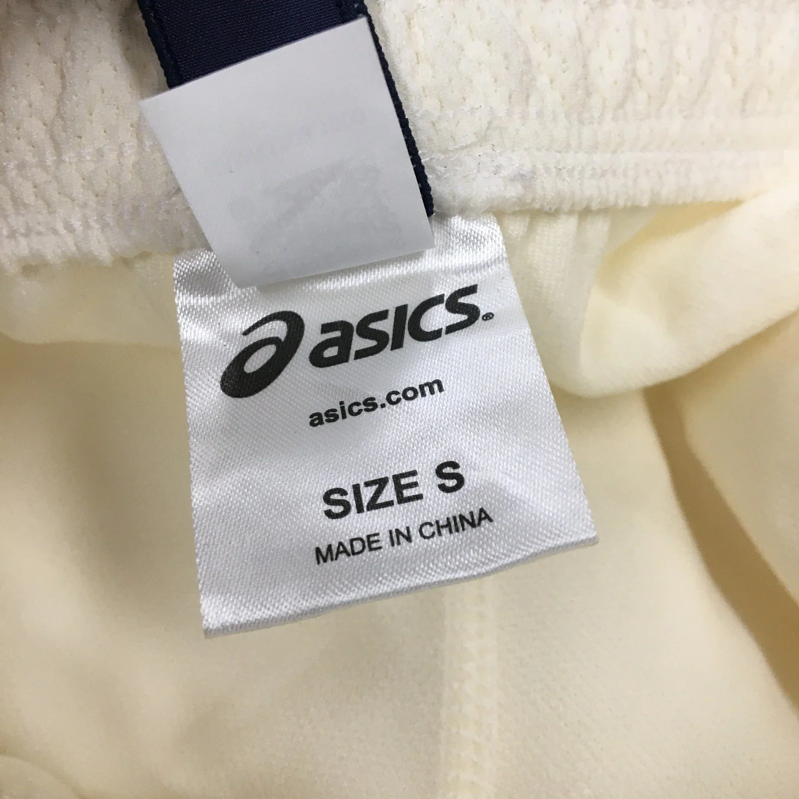 ASICS Cream Polyester Sweatpants Comfortable Athletic Pants Women's Size S NEW - Image 4