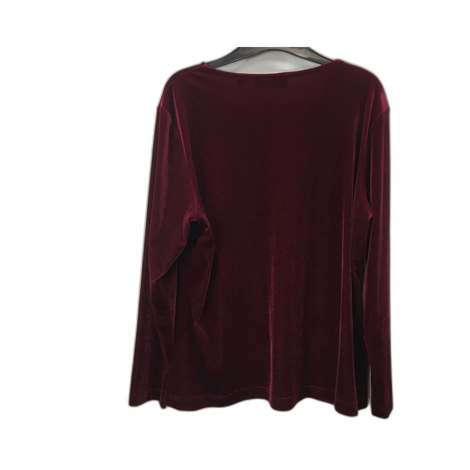 RSVP Velvet Long Sleeve Top Burgundy Women's Size XL - Image 2