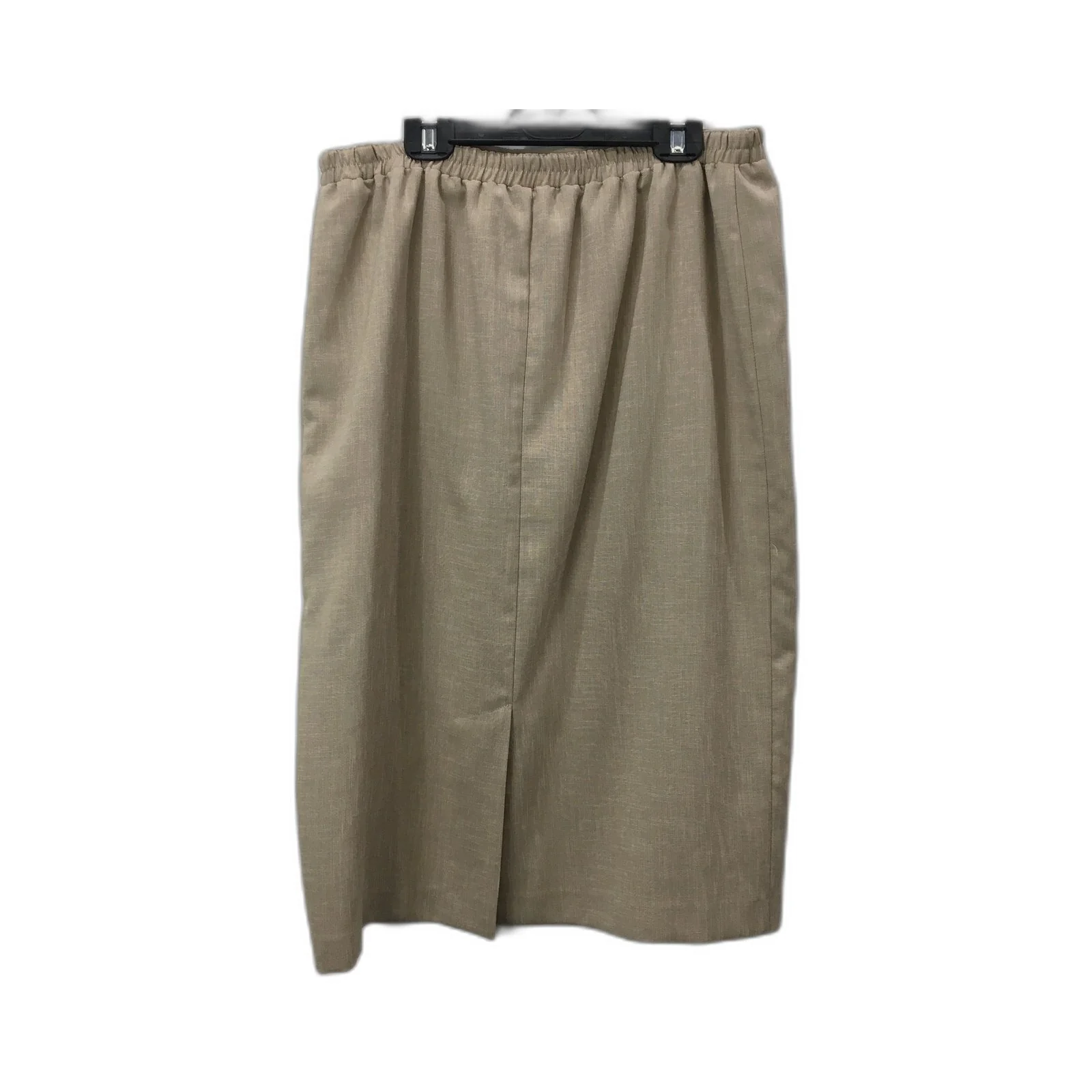 Fellahamilton Linen Straight Skirt Womens Elastic Waist Beige Size 14 NEW - Image 2