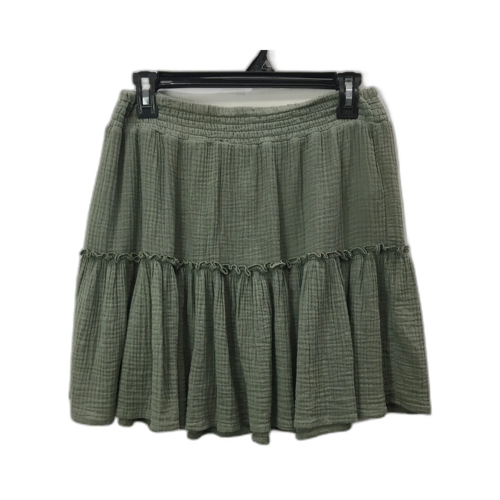 Bodi Cotton On Tiered Ruffle Skirt Olive Green 100% Women's Size M