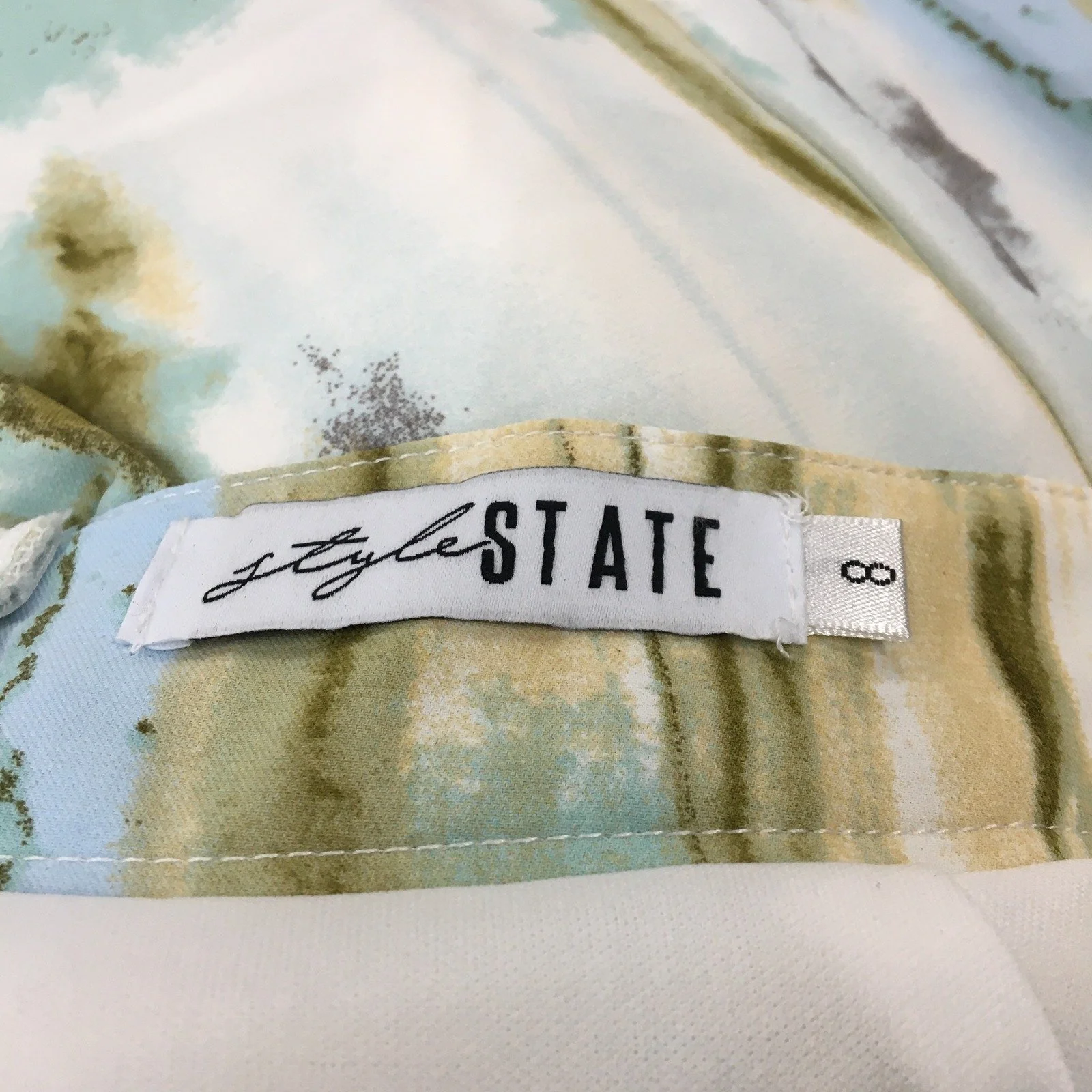 Style State Tie Dye Midi Wrap Skirt Boho Womens Mint Size 8 - Image 3