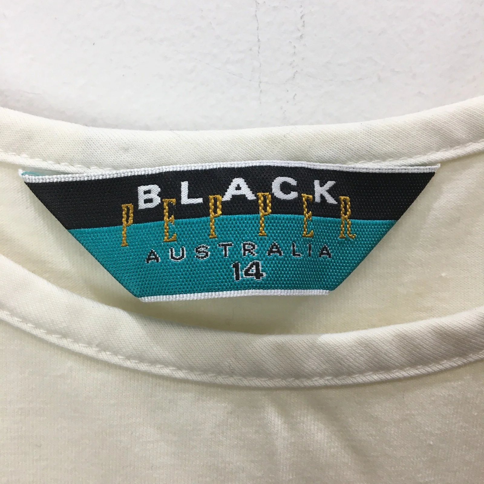 Black Pepper Racerback Tank Top Cream Cotton Comfortable Size 14 - Image 3