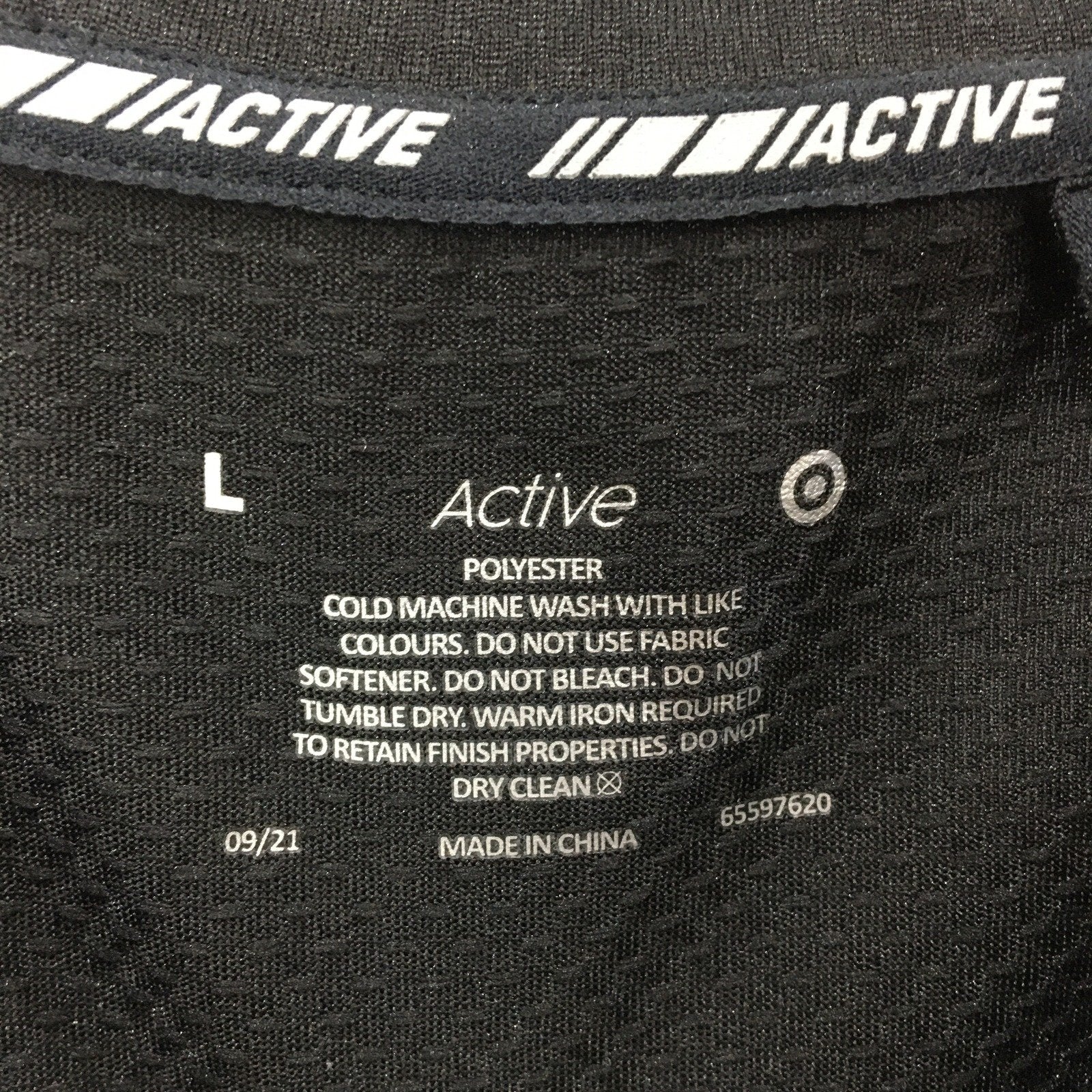 Active Polyester Workout Tank Top Sleeveless Black Size L - Image 4