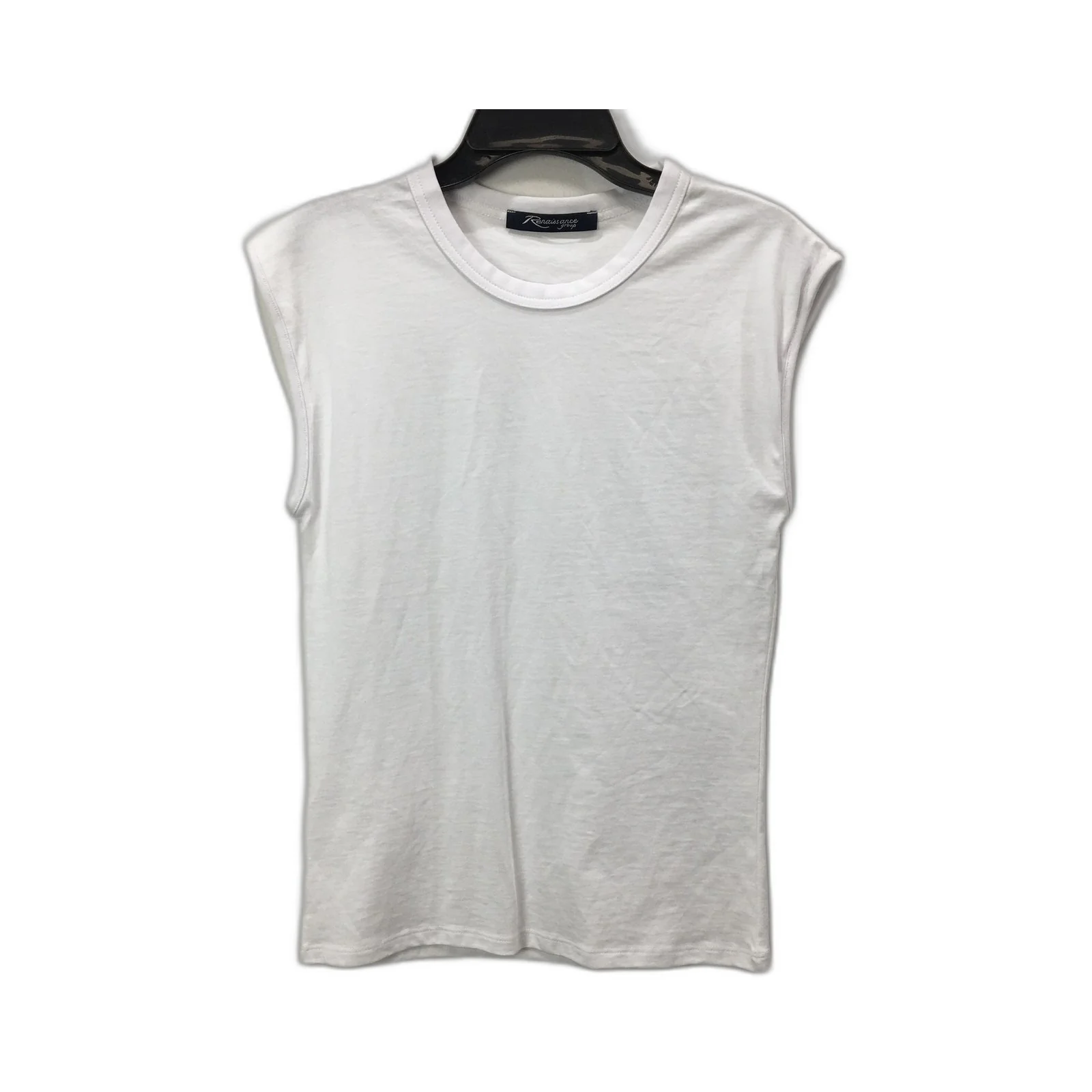 Renaissance Group Cotton Tank Top/Singlet Crew Neck White Size Small