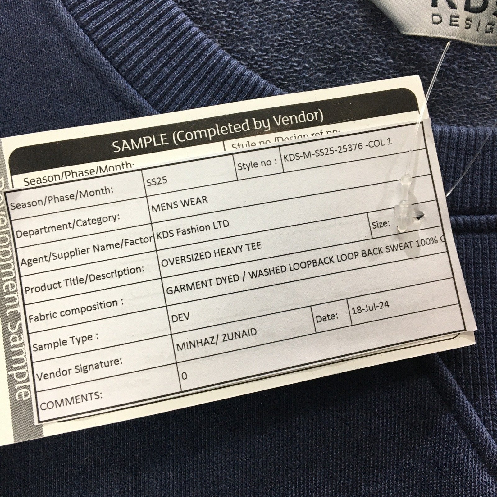 KDS Fashion LTD Oversized Washed Cotton Casual Shirt Navy Size Medium NEW - Image 3