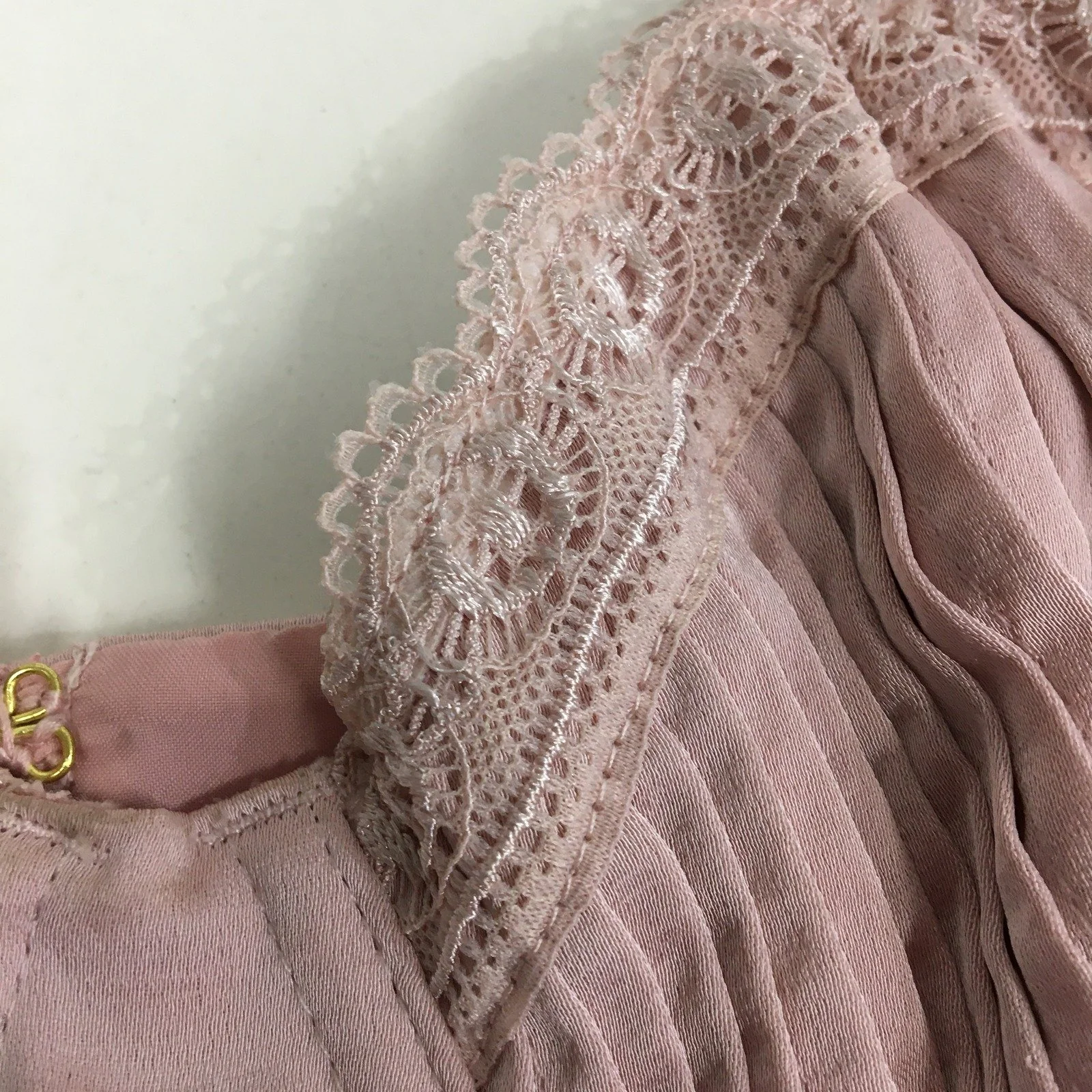 Beginning Boutique Lace Trim Pleated Cup Bra Light Pink Women's Size 12 - Image 5