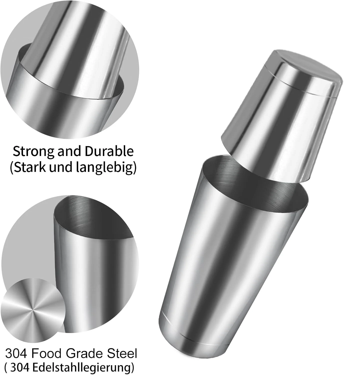 LEEGOHI Cocktail Cocktail Shakers Shaker Set 8-Piece Stainless Steel NEW - Image 3