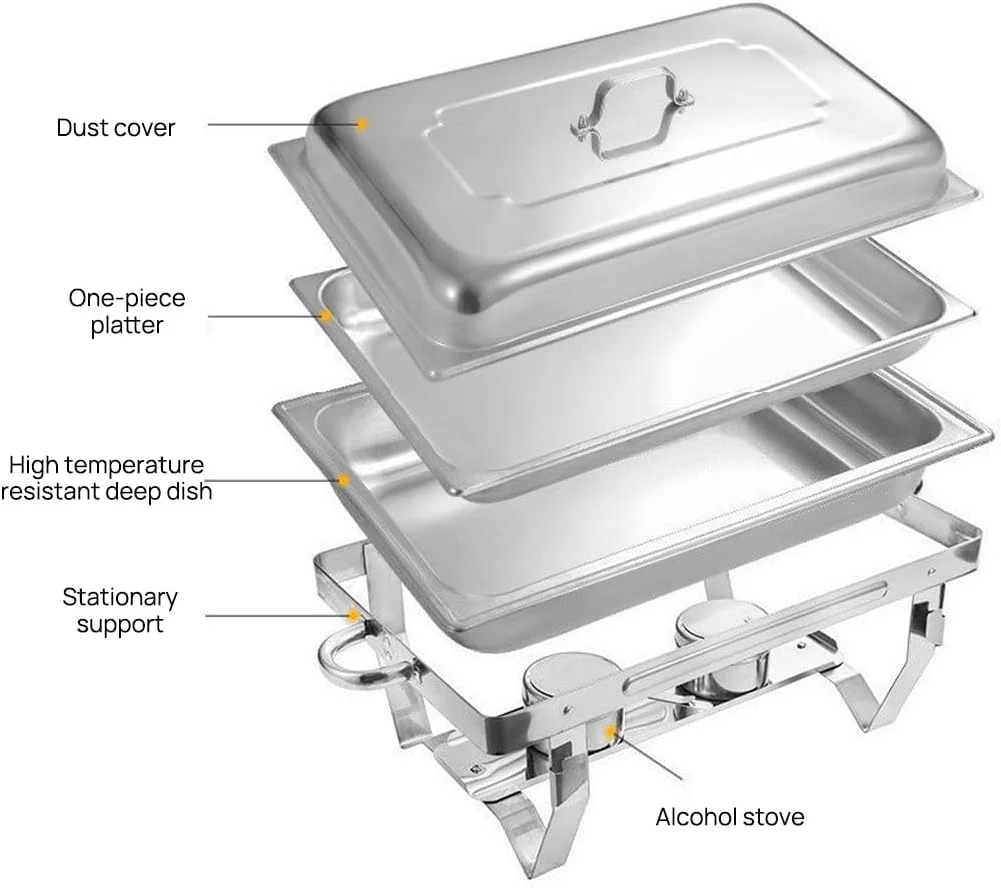 Velmora Stainless Chafing Dishes & Food Warmers Steel Insulated Buffet Food NEW - Image 3