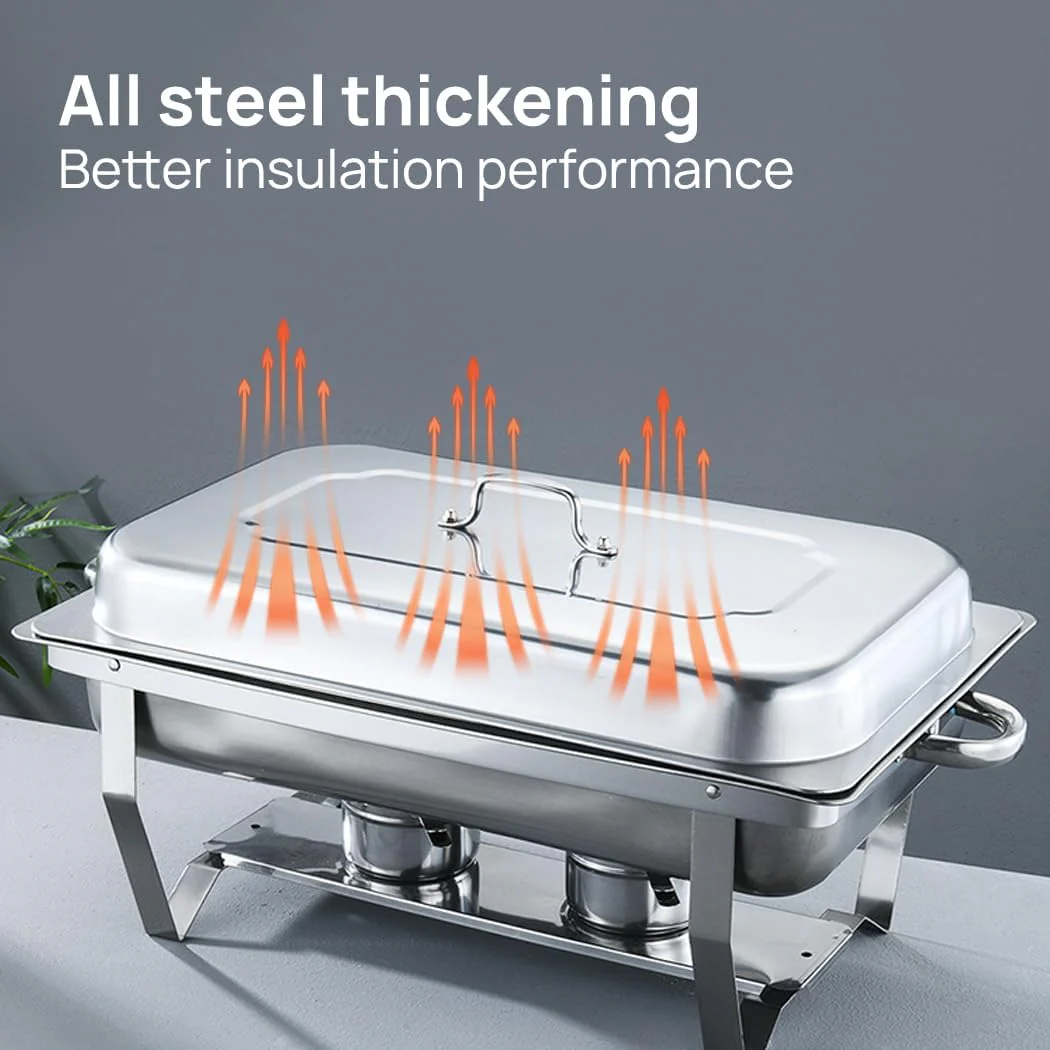Velmora Stainless Chafing Dishes & Food Warmers Steel Insulated Buffet Food NEW - Image 4