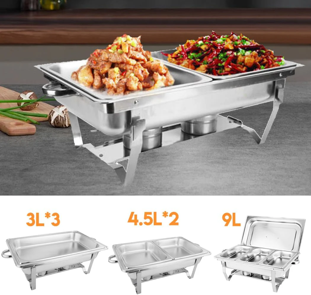 Velmora Stainless Chafing Dishes & Food Warmers Steel Insulated Buffet Food NEW - Image 8