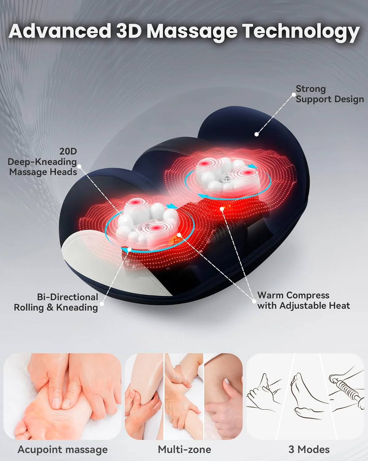 Lezhifeiwan Electric Foot Spa Massagers with Heat 3 Intensity Settings and DEMO - Image 6