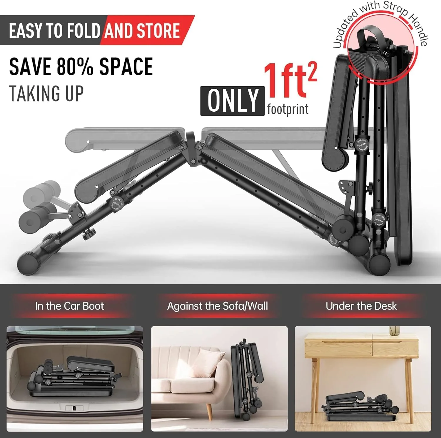 JOROTO Adjustable Strength Training Equipment Weight Bench Foldable 700 NEW - Image 4
