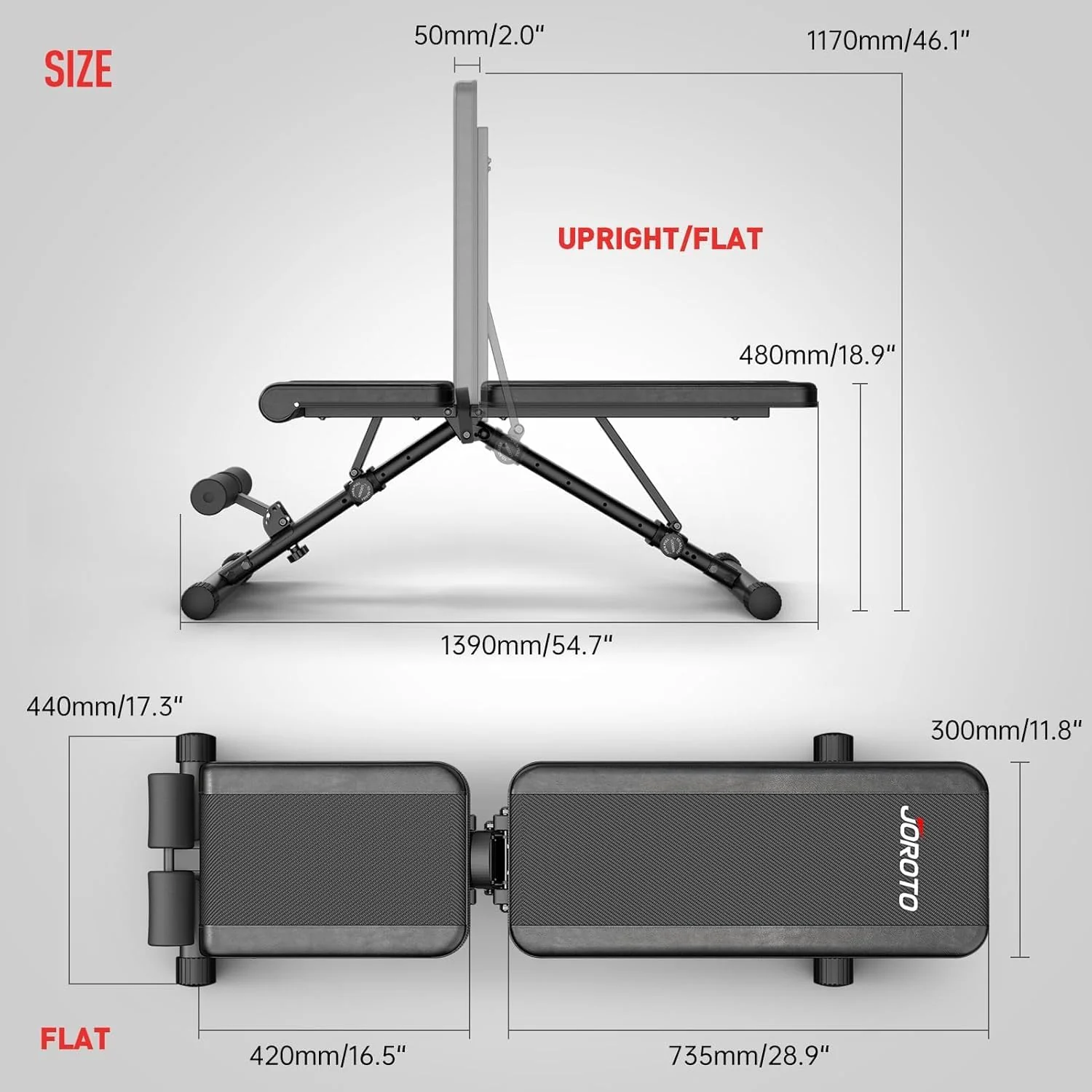 JOROTO Adjustable Strength Training Equipment Weight Bench Foldable 700 NEW - Image 7
