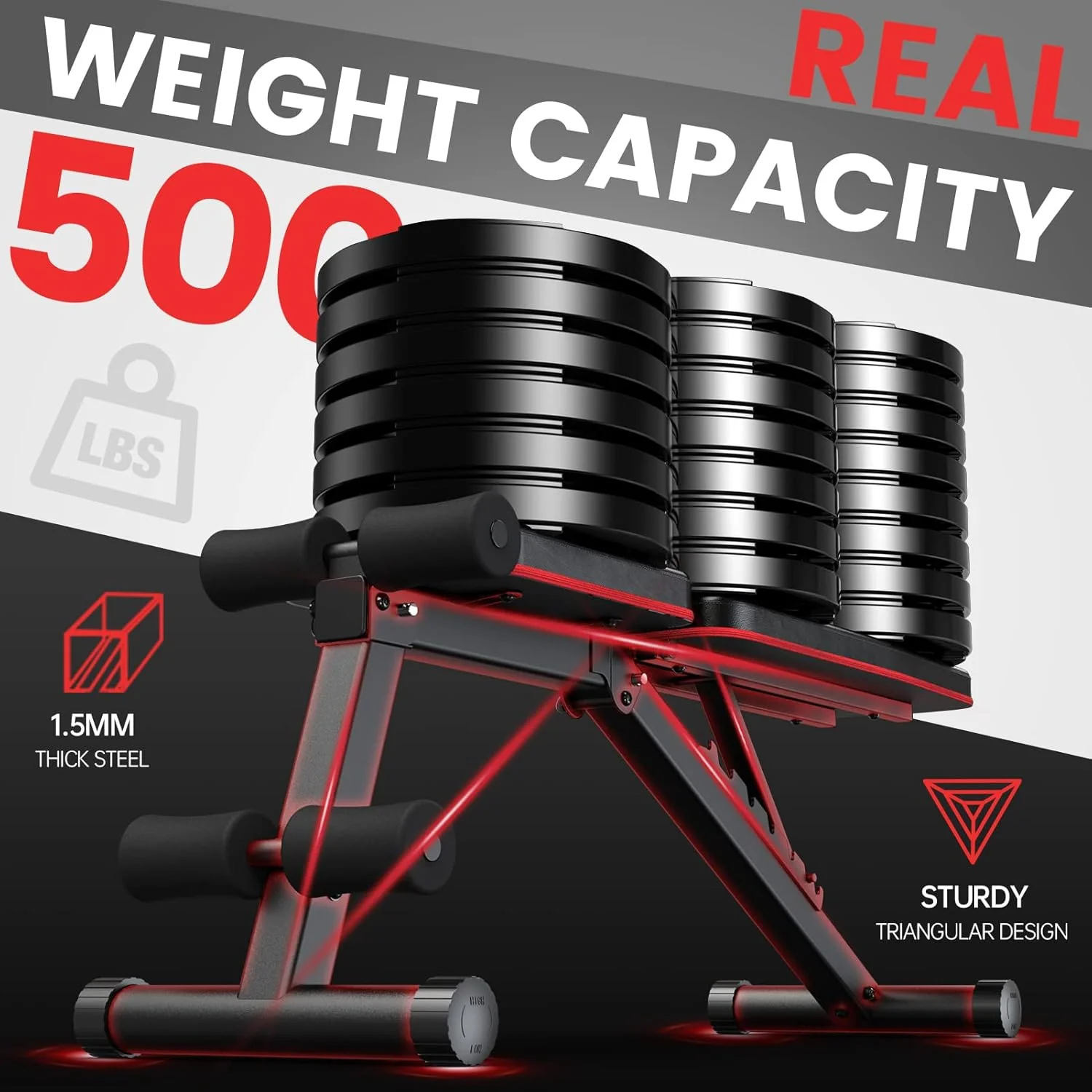 PASYOU Adjustable Strength Training Equipment Weight Bench Full Body NEW - Image 3